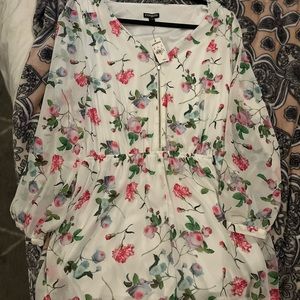 Express white floral romper